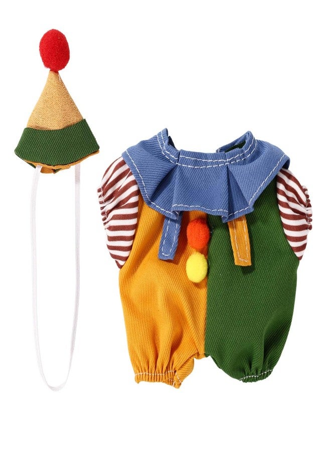 Sinbana Clothes for 17cm/6.7in Doll, Kawaii Outfit Clown Suit Overall with Hat Fashion Doll Clothing Costume Accessories for Collectors or Display - Image 1